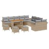 vidaXL Gartensofa-set 14 stk. Beige Poly-Rattan