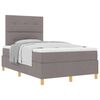 vidaXL Boxspringbett mit Matratze Taupe 120 x 190 cm Stoff