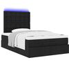 vidaXL Ottoman-Bett mit Matratze & LEDs Schwarz 120x190 cm Stoff