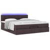 vidaXL Ottoman-Bett mit Matratze & LEDs Dunkelbraun 160x200 cm Stoff