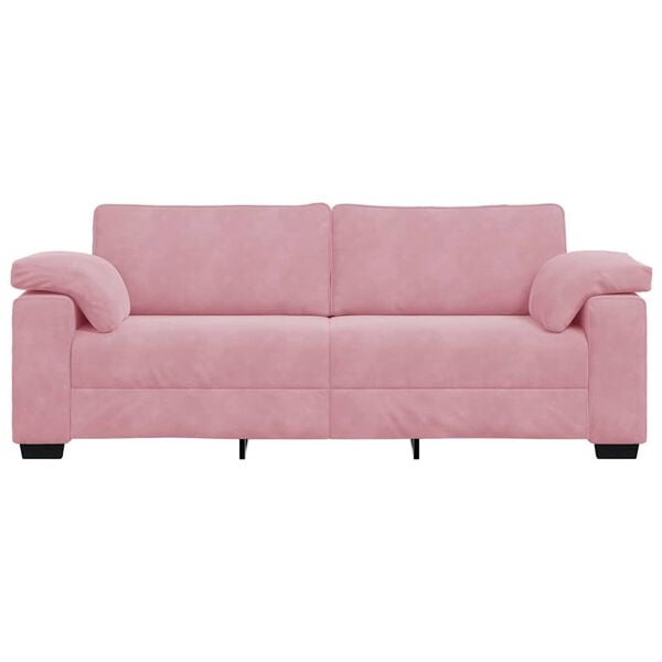 vidaXL 3-Sitzer-Sofa Rosa 220x77x82 cm Samt