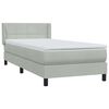 vidaXL Boxspringbett mit Matratze Hellgrau 100x210 cm Samt