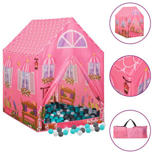 vidaXL Kinder-Spielzelt mit 250 B&auml;llen Rosa 69x94x104 cm