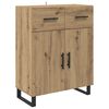 vidaXL Highboard mit Schubladen 2 pcs Artisan-Eiche 69,5 x 34 x 180 cm