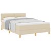vidaXL Boxspringbett mit Kissen mit Kopfteil Creme 140 x 190 cm Stoff