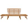 vidaXL Gartenbank 2-in-1 190 cm Massivholz Akazie