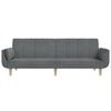 vidaXL Schlafsofa 2-Sitzer mit 2 Kissen Hellgrau Stoff