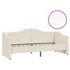 vidaXL Tagesbett mit Matratze USB Creme Stoff 90x200 cm