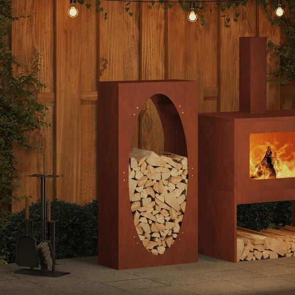 vidaXL Brennholzregal 50x23x100 cm Wetterfester Stahl