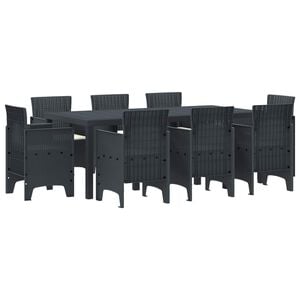 vidaXL Garten Essgruppe 9 stk. Anthrazit Polypropylen
