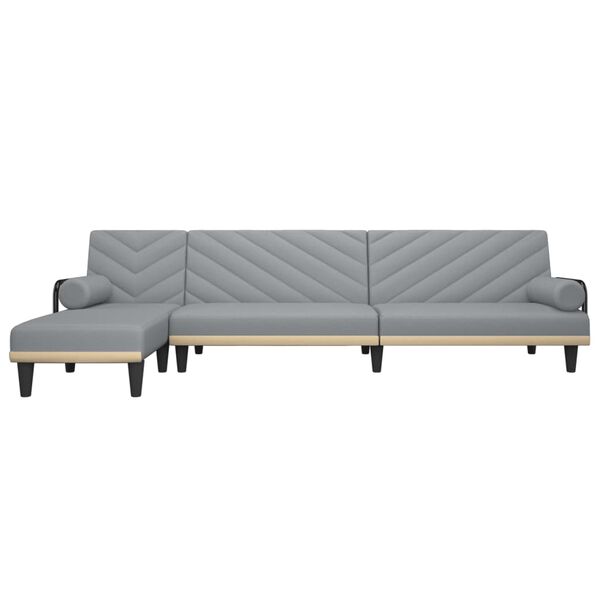 vidaXL Schlafsofa in L-Form Hellgrau 260x140x70 cm Stoff