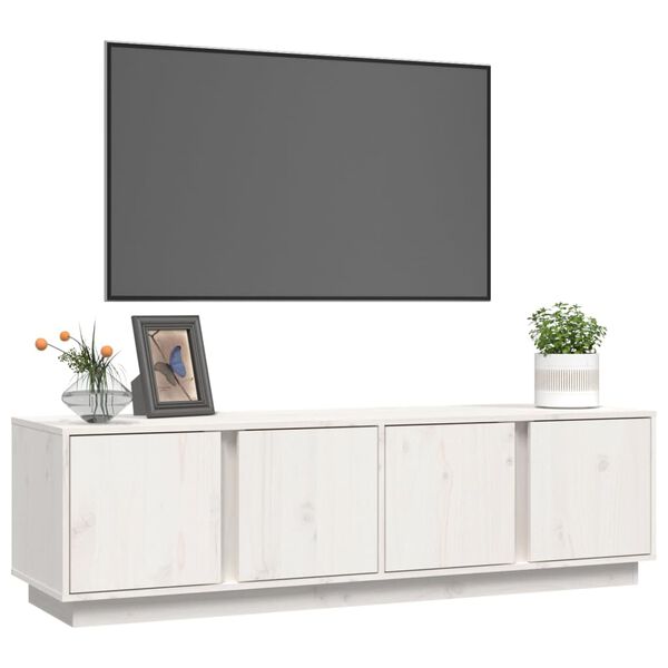 vidaXL TV-Schrank Wei&szlig; 140x40x40 cm Massivholz Kiefer