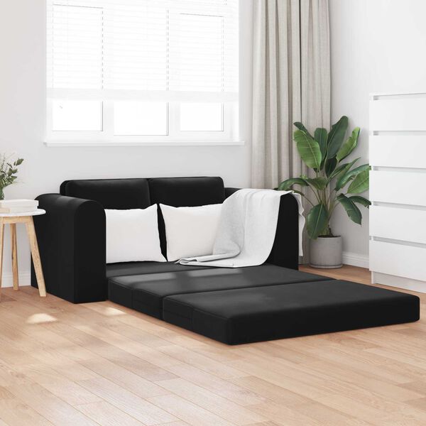vidaXL Schlafsofa 60cm Schwarz Samt