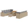 vidaXL Gartensofa-set mit Kissen 11 pcs Beige Poly-Rattan
