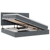 vidaXL LED-Speicherbett mit Matratze Dunkelgrau 200 x 200 cm Samt