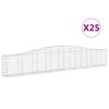 vidaXL Gabionen mit Hochbogen 25 Stk. 400x30x60/80 cm Verzinktes Eisen