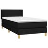 vidaXL Boxspringbett mit Matratze Schwarz 80x200 cm Stoff