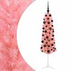 vidaXL K&uuml;nstlicher schlanker Weihnachtsbaum mit Kugeln 150 cm 150 LEDs