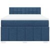 vidaXL Boxspringbett mit Matratze Blau 140x190 cm Stoff