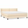 vidaXL Boxspringbett mit Matratze Creme 160x200 cm Stoff