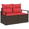 vidaXL Garten-Sofa mit Kissen 120 x 62 x 69 cm Poly-Rattan