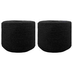 vidaXL Baumwollzwirn 2 stk. 2 mm 100 m Schwarz 100% Baumwolle