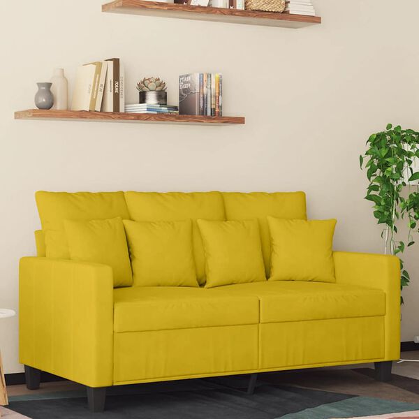 vidaXL 2-Sitzer-Sofa Gelb 120 cm Samt