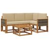 vidaXL Outdoor-Sofagarnitur 5 stk. Natur und Beige Polyester