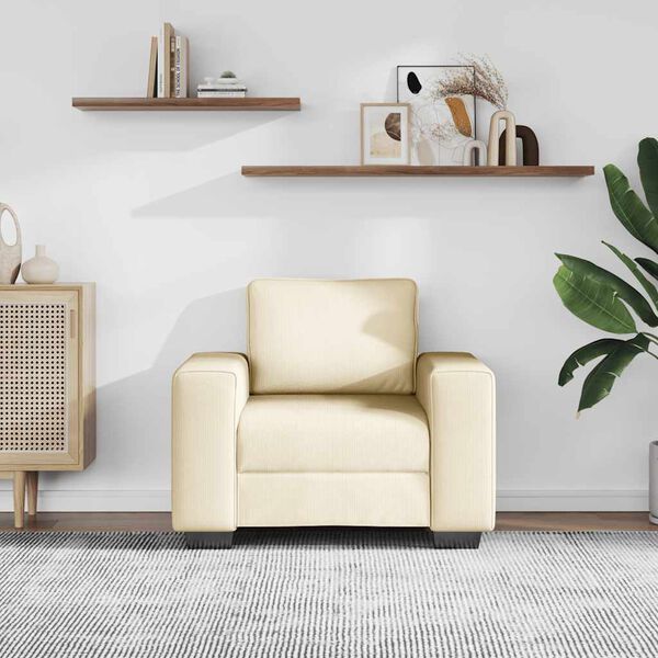 vidaXL Sessel Creme 100x77x82 cm Cordstoff