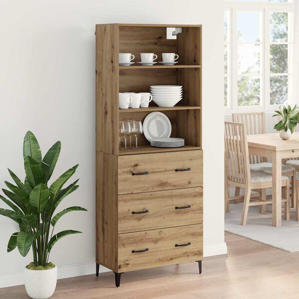 vidaXL Highboard Artisan-Eiche 69,5 x 34 x 180 cm Holzwerkstoff