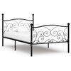 vidaXL Bettgestell mit Lattenrost Schwarz Metall 90&times;200 cm