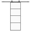 vidaXL Schiebet&uuml;r mit Beschlag Schwarz 76x205 cm ESG-Glas