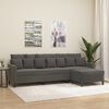 vidaXL 3-Sitzer-Sofa mit Hocker Dunkelgrau 210 cm Samt