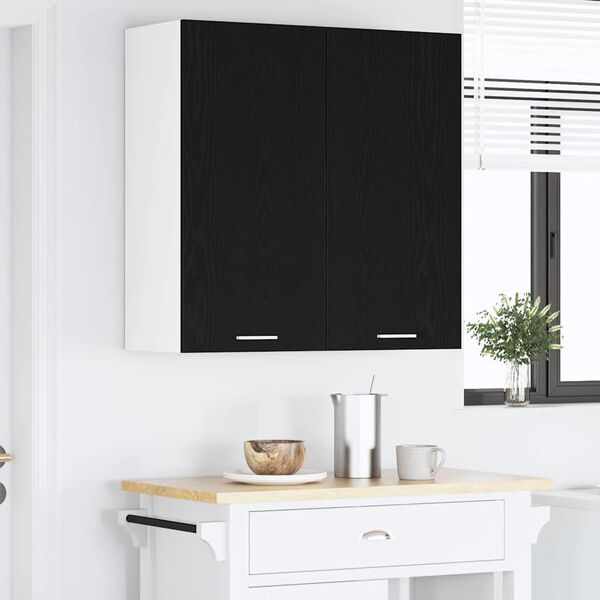 vidaXL H&auml;ngeschrank Schwarz Eichen-Optik 80 x 31 x 80 cm Holzwerkstoff