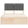 vidaXL Bettgestell mit gepolstertem Kopfteil Dunkelgrau 120 x 200 cm