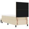 vidaXL Boxspringbett mit Matratze mit Kopfteil Creme 80 x 200 cm Stoff