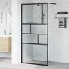 vidaXL Walk-in Duschwand Schwarz 80 x 195 x 0,5 cm Glas und Aluminium