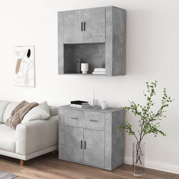 vidaXL Highboard Betongrau Holzwerkstoff