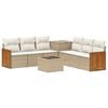 vidaXL Sofa Set 8 stk. Beige und Cremewei&szlig; Polyrattan und Stahl