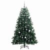 vidaXL K&uuml;nstlicher Weihnachtsbaum Klappbar 300 LEDs & Kugeln 210 cm