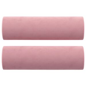 vidaXL Zierkissen 2 Stk. Rosa &Oslash;15x50 cm Samt