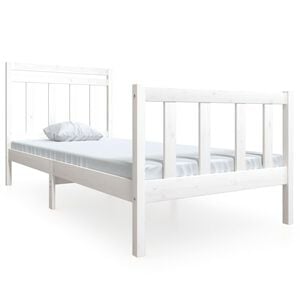 vidaXL Massivholzbett Wei&szlig; 90x190 cm