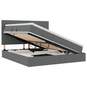 vidaXL Bett mit Stauraum und LED Dunkelgrau 180 x 200 cm Polyester
