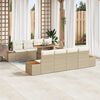 vidaXL Garten-Sofa-Set mit Speicher 9 pcs Beige Poly Rattan