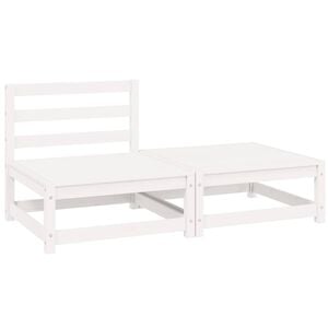 vidaXL 2-tlg. Garten-Lounge-Set Wei&szlig; Kiefer Massivholz