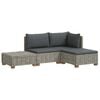 vidaXL 4 stk. Rattan-Lounge-Set mit Kissen GENDT Naturrattan Kubu Grau