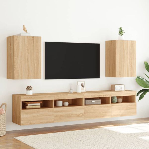 vidaXL TV-Wandschrank Sonoma-Eiche 40,5x30x60 cm Holzwerkstoff