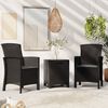 vidaXL 3-tlg. Garten-Lounge-Set mit Kissen PP Rattan Graphit