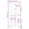 vidaXL Highboard Sonoma-Eiche 69,5x34x180 cm Holzwerkstoff