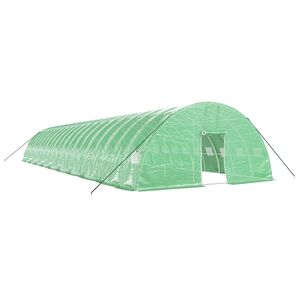 vidaXL Gew&auml;chshaus mit Stahlrahmen Gr&uuml;n 120 m&sup2; 20x6x2,85 m